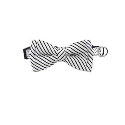 Side view of Mokka Stripe Bow Breakaway Collar highlighting bow and collar shape