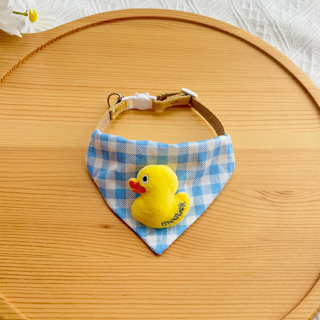 Mokka - Checkered Plush Decorative Pet Bandana Collar