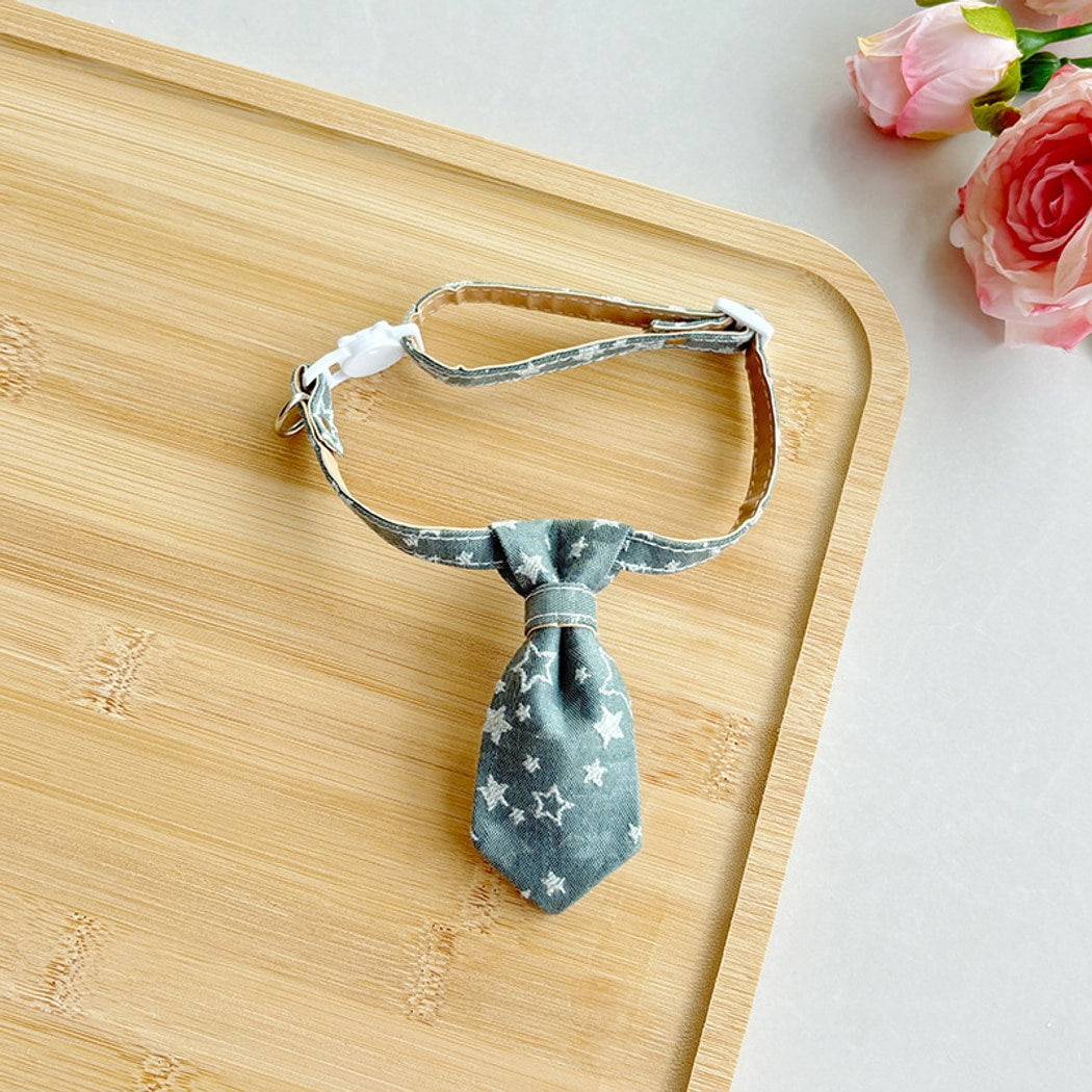 Mokka - Star Print Tie Style Cat Neck Collar