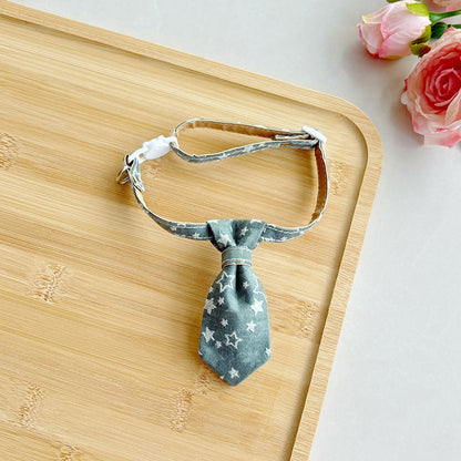 Mokka - Star Print Tie Style Cat Neck Collar