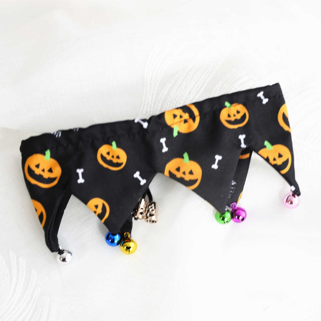 Halloweek - Halloween Pumpkin Graphic Tie Neck Cat Collar