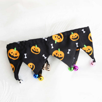 Halloweek - Halloween Pumpkin Graphic Tie Neck Cat Collar