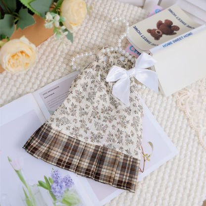 Ozzie - Floral Bow Accent Spring Pet Dress for Dogs