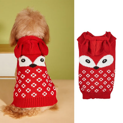 Ozzie - Cartoon Fox Hooded Dog Sweater