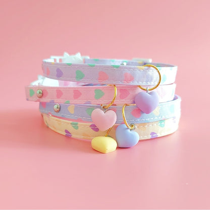 Mokka - Heart Print Pendant Decorative Cat Collar