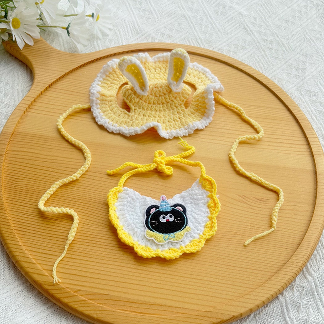 Mokka - Cat Party Bunny Hat and Bib Set