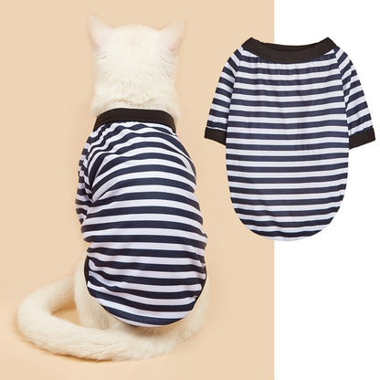 Ozzie - Casual Short Sleeve Striped Pet Dog T-Shirt