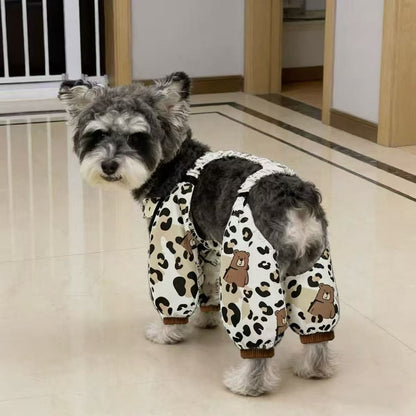 Ozzie - Leopard Print Dog Pants with Leg Covers