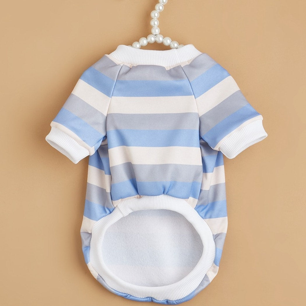 Ozzie - Casual Striped Pet Outfit Dog T-Shirt