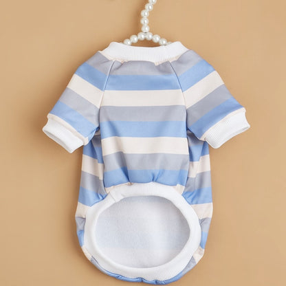 Ozzie - Casual Striped Pet Outfit Dog T-Shirt