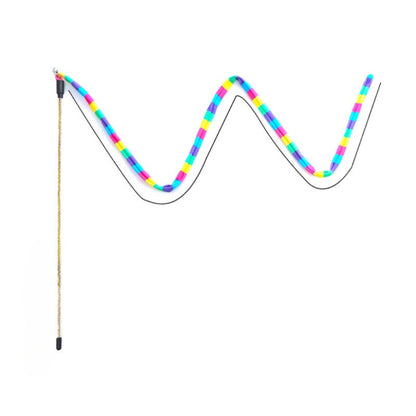 Moo - Rainbow Striped Bell Wand Cat Toy