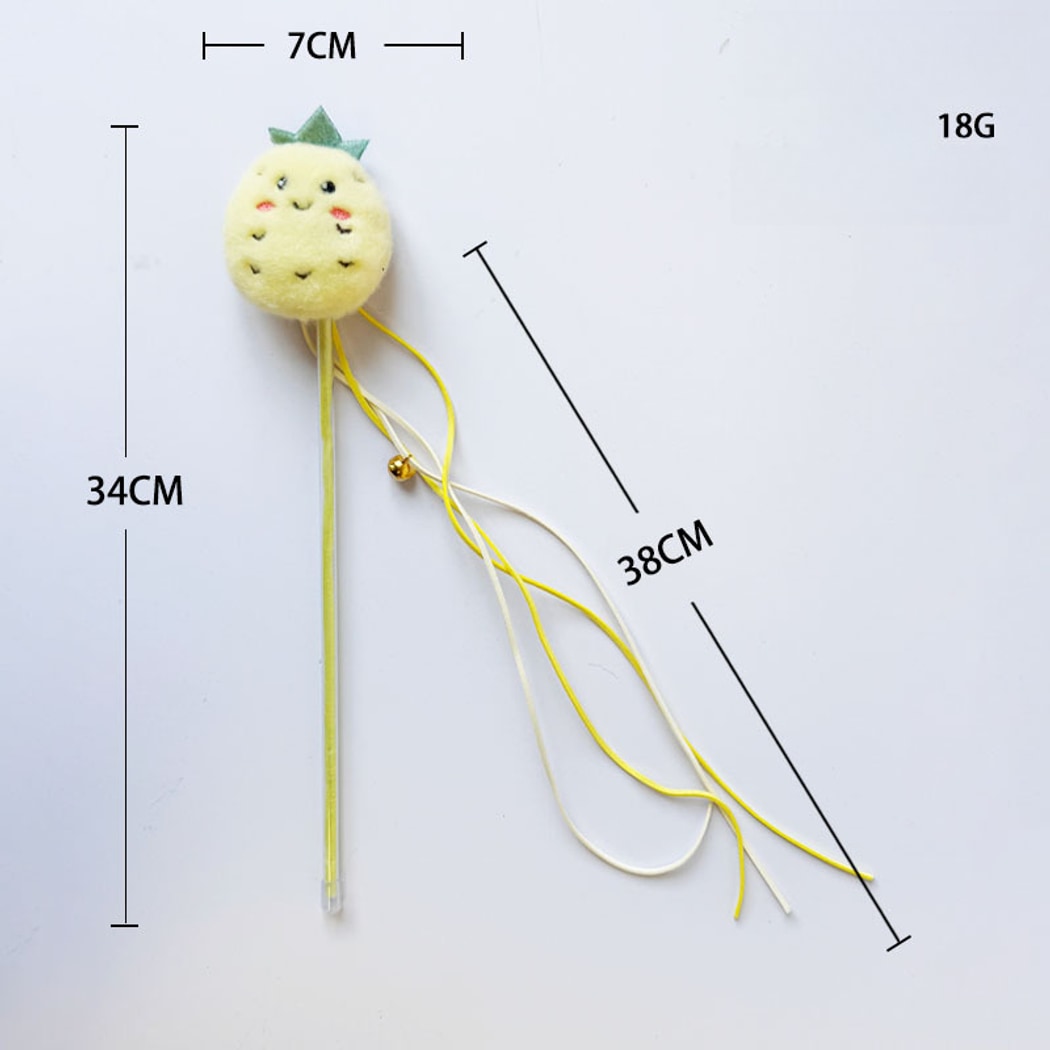Moo - Cute Fruit with Bell Cat Teaser Wand Toy