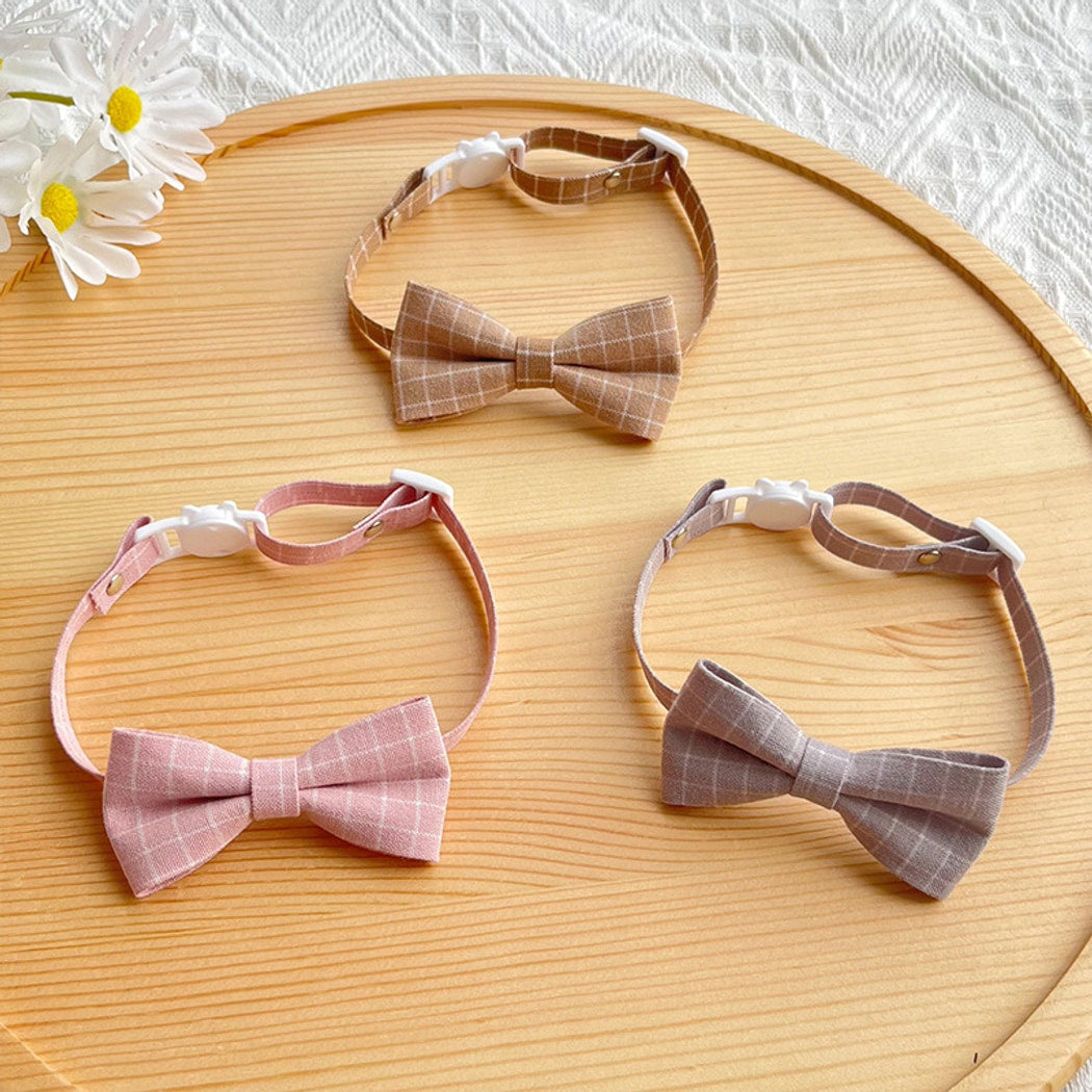 Mokka - British Plaid Bow Tie Cat Collar