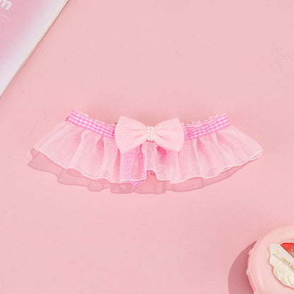 Mokka - Sheer Ruffled Bow Cat Collar
