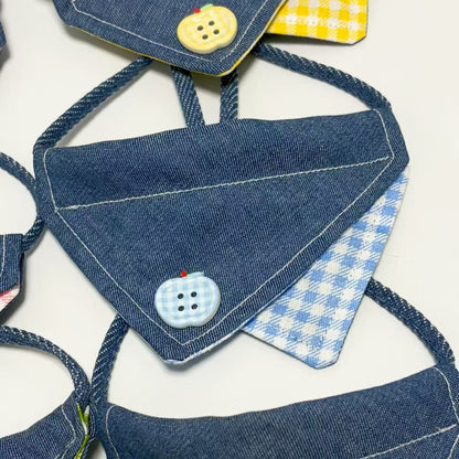 Mokka - Layered Gingham Bandana Pet Neckwear
