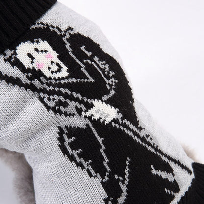 Halloweek - Ribbed Trim Gray Dog Sweater