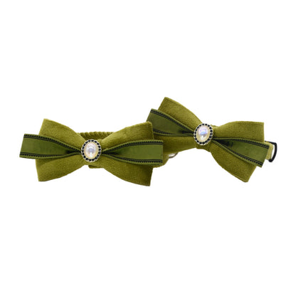 Mokka Ribbon Bow Breakaway Collar in soft fabric with a decorative bow