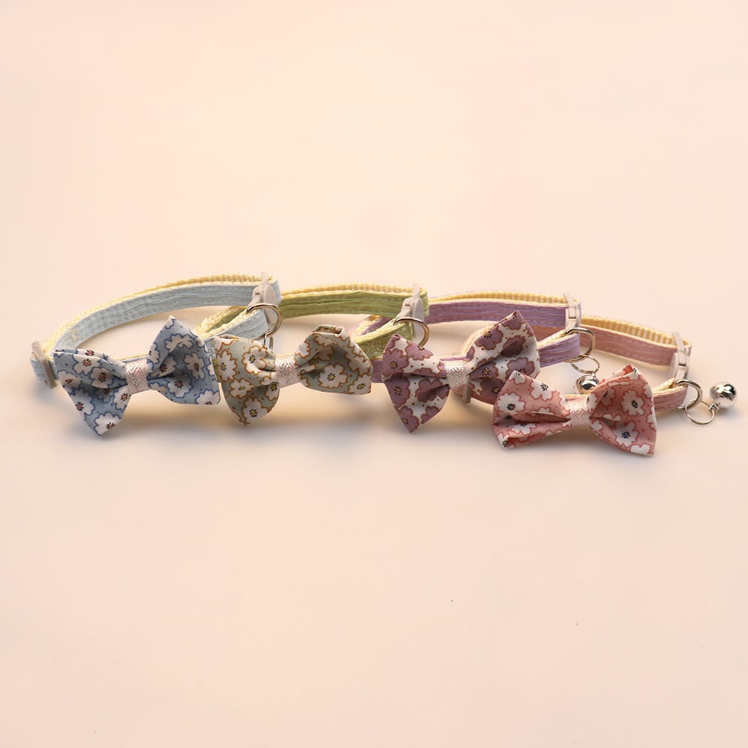 Mokka - Elegant Floral Bow Detail Cat Collar
