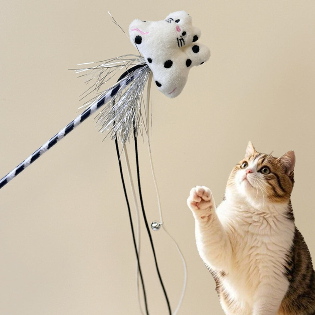 Moo - Playful Plush Cat Topper Teaser Wand Toy
