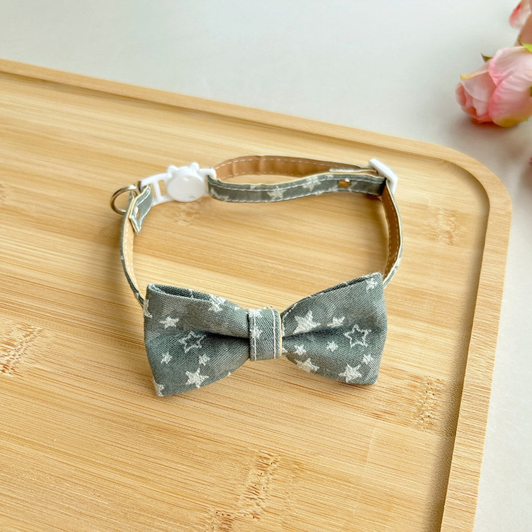 Mokka - Adjustable Bow Tie Star Pattern Pet Collar