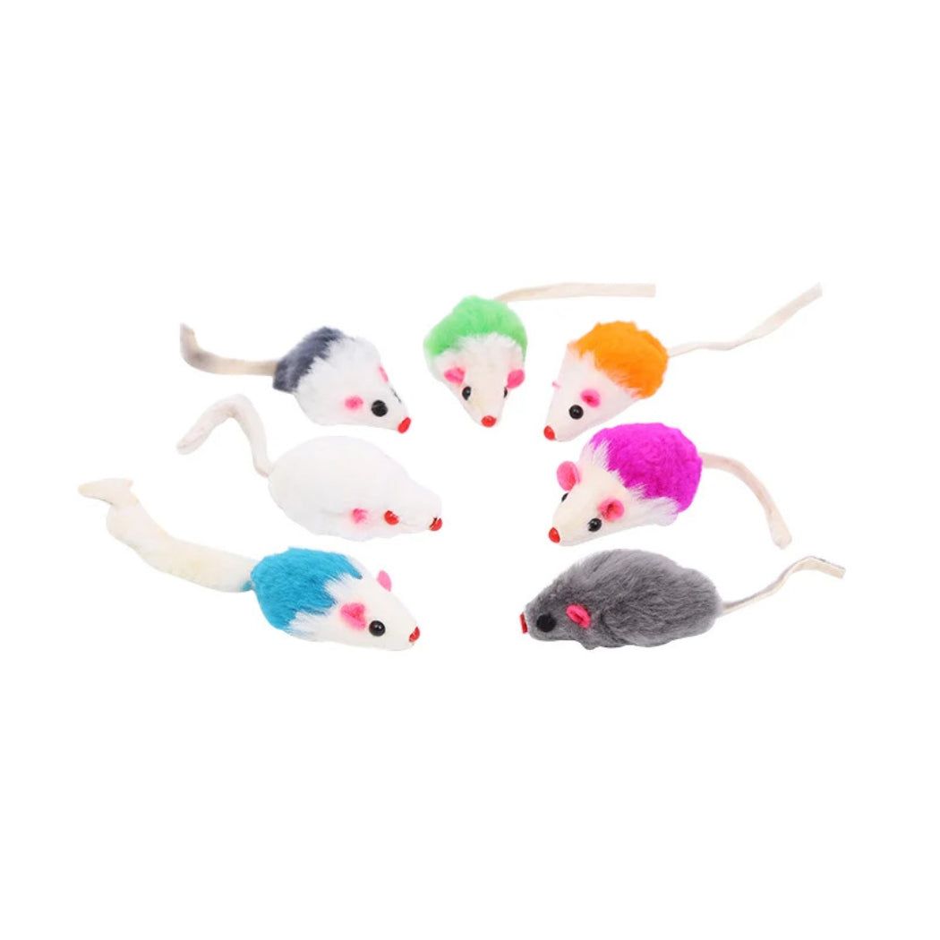 Moo - Mouse Shape with Ribbon Tail Cat Toy