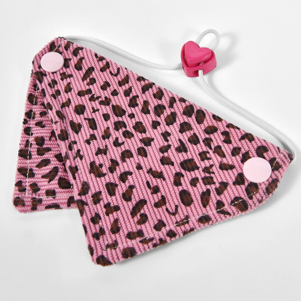 Mokka Wild Print Pet Bandana Collar folded to show design details