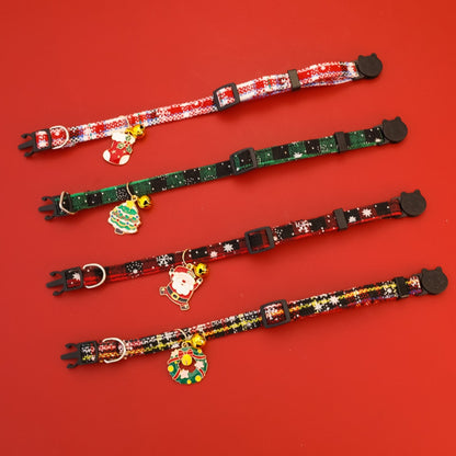 Christmoo - Cartoon Christmas Motif Bell Cat Collar