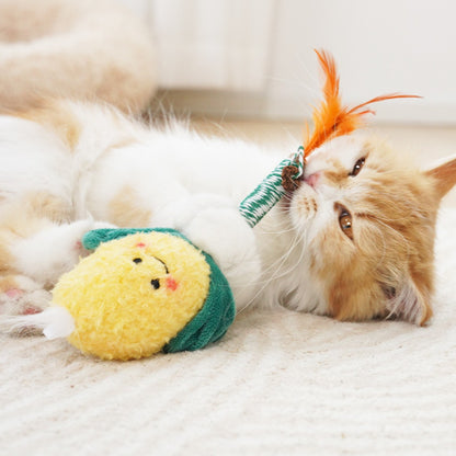 Moo – Plush Vegetable Cat Teaser Wand