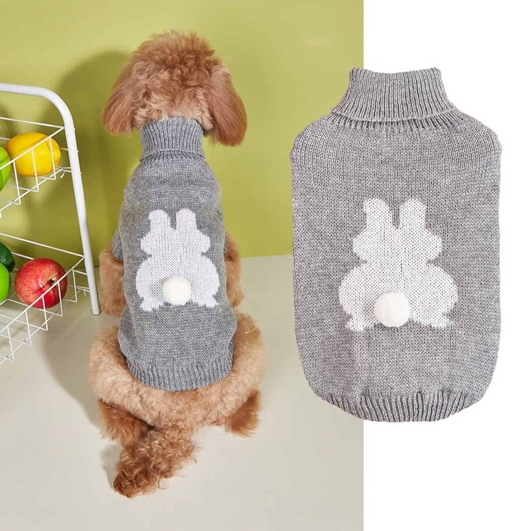 Ozzie - Turtleneck Rabbit Pattern Dog Cat Sweater