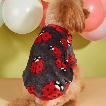 Ozzie - Ladybug Pattern Dog Onesie Style Sweater