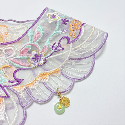 Mokka embroidered royal cat collar orchid style with visible buckle and embroidery