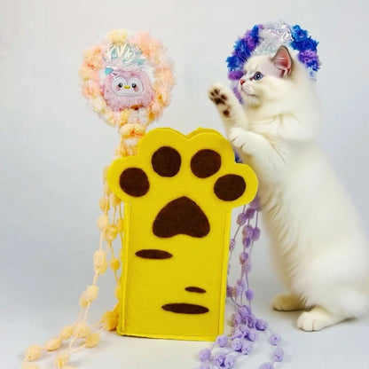Moo - Owl Detail Plush Cat Teaser Wand Toy