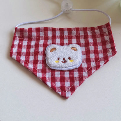 Furbud - Bear Patch Gingham Pet Neckwear