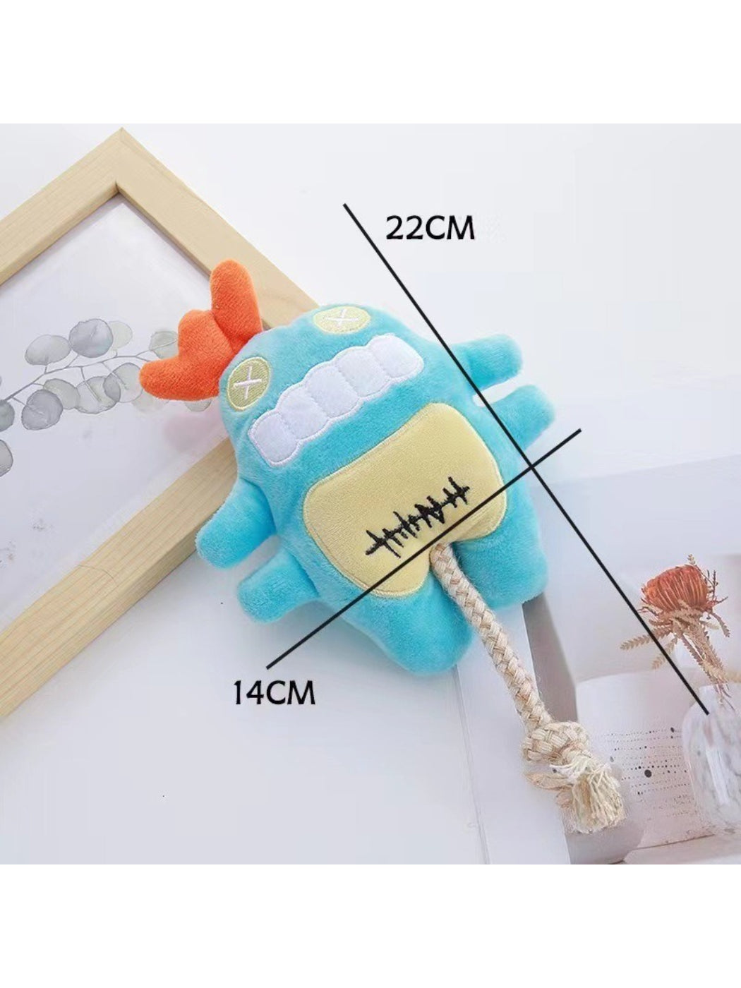 Petkin Monster Rope Plush Dog Toy featuring soft plush monster and structured rope