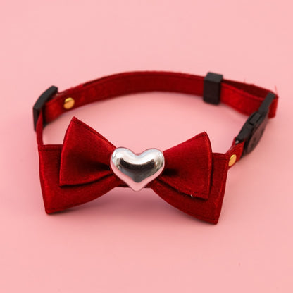 Mokka - Decorative Heart Accent Cat Bow Tie Collar