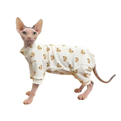 Ozzie - Bear Print Pet Four-Legged Jumpsuit