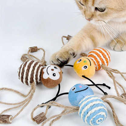 Moo - Striped Bee Shape Plush Cat Toy
