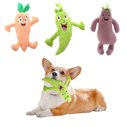 Petkin - Smiling Veggie Character Plush Dog Toy
