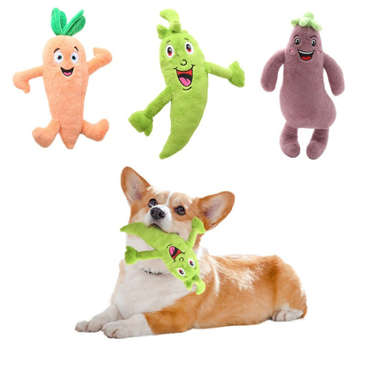 Petkin - Smiling Veggie Character Plush Dog Toy