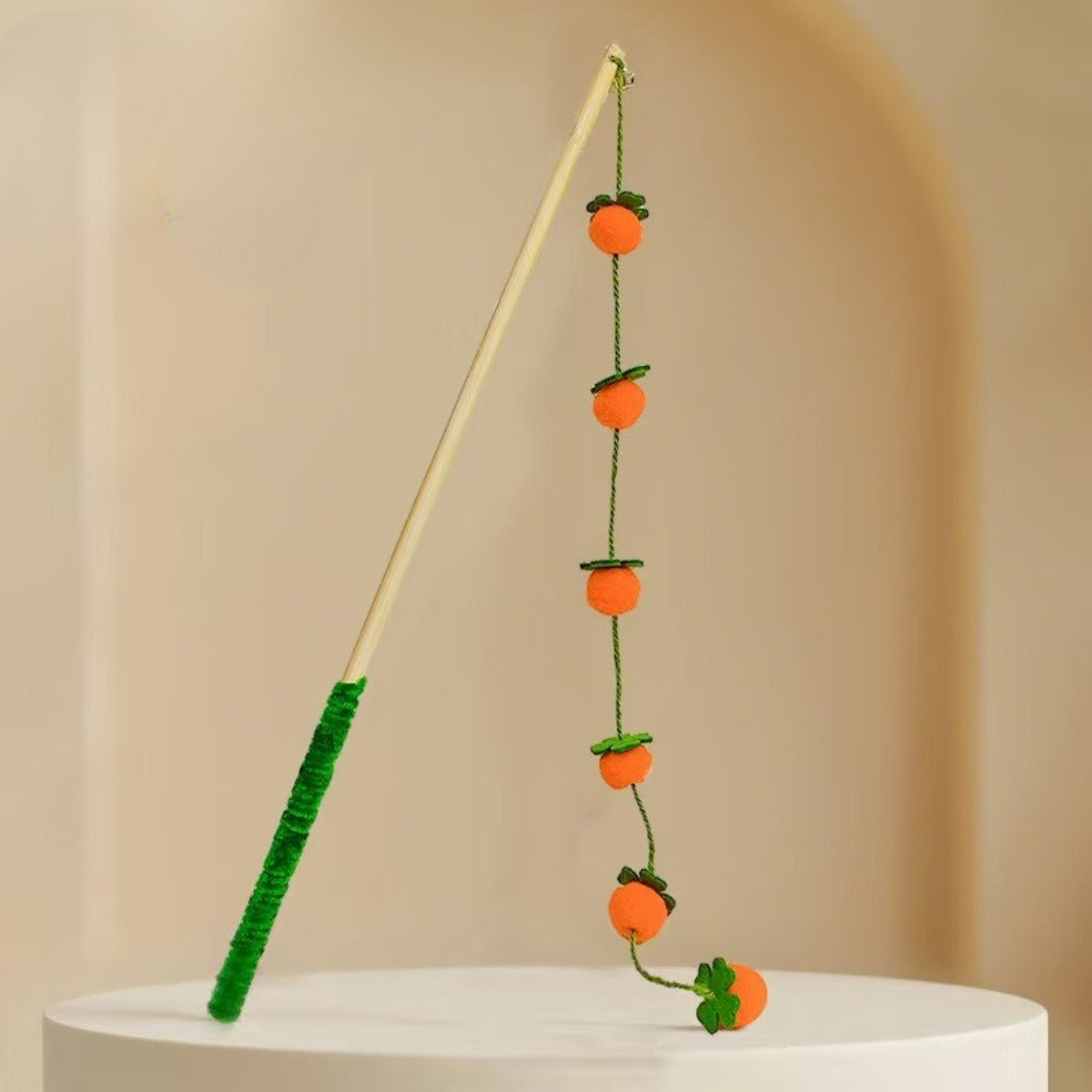 Moo Garden Beads Wand Cat Toy showing the full length of the wand