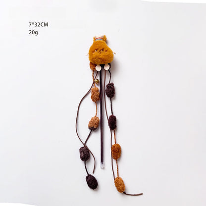 Moo - Playful Food Theme Plush Cat Wand Toy