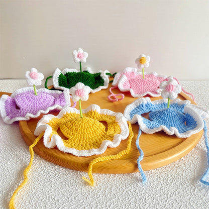 Ozzie - Flower Accent Ruffle Edge Pet Hat