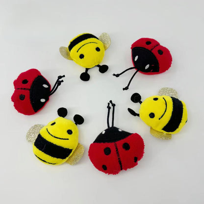 Moo plush insect cat toy with soft fabric and stitched details