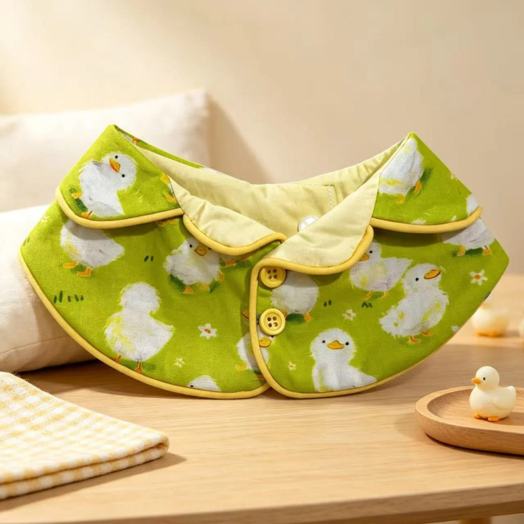 Mokka - Cute Duck Print Button Pet Collar