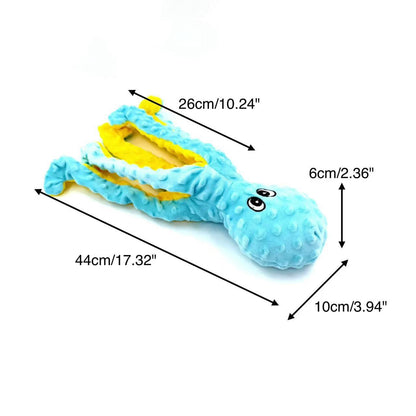 Petkin - Plush Octopus Dog Toy | Crinkle & Squeaky Pet Toy | Soft Interactive Tug Toy