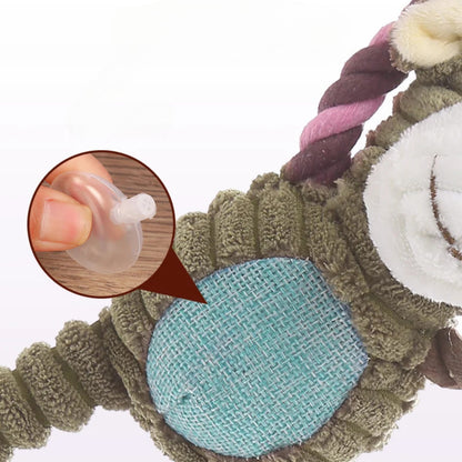 Petkin - Plush Animal Character Rope Loop dog toy
