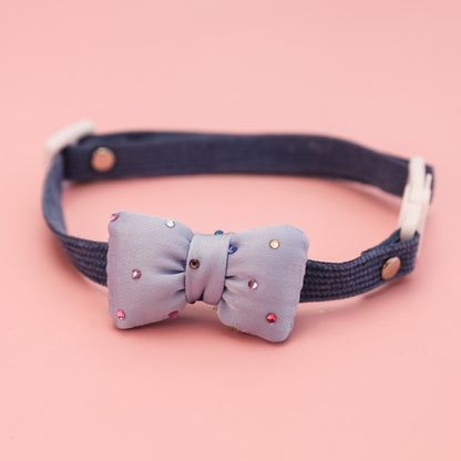 Mokka - Sparkle Bow Accent Cat Collar