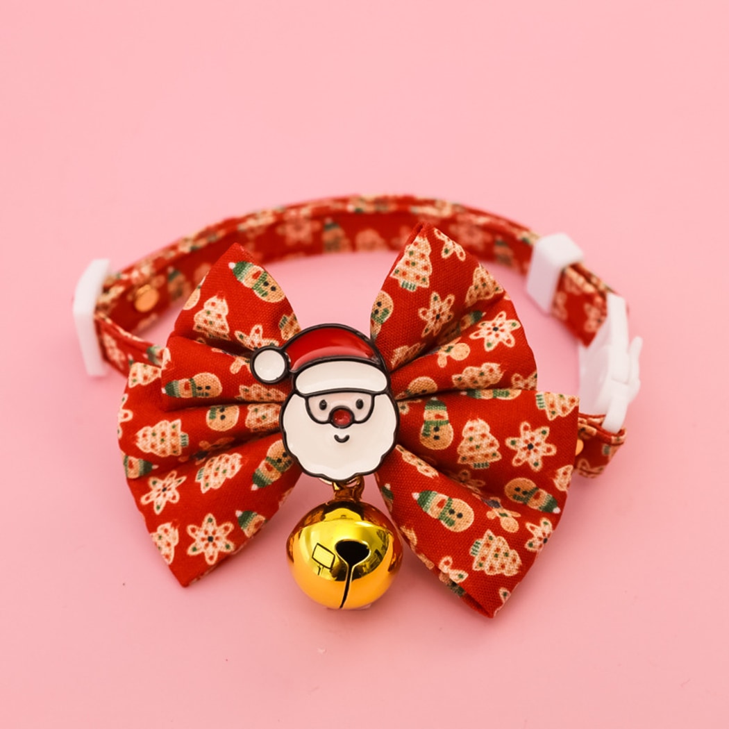 Christmoo - Christmas Cat Collar with Bell Bow Collar