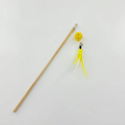 Moo - Feather Rattan Ball Cat Wand