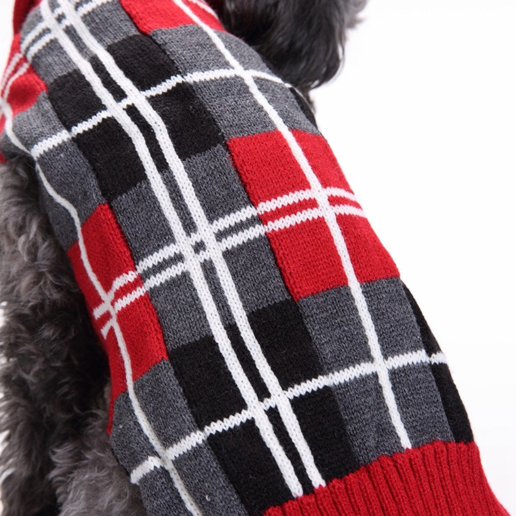 Ozzie - Classic Plaid Style Dog Sweater